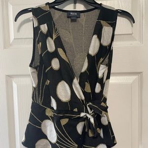 Maeve by Anthropologie knitted sleeveless wrap top